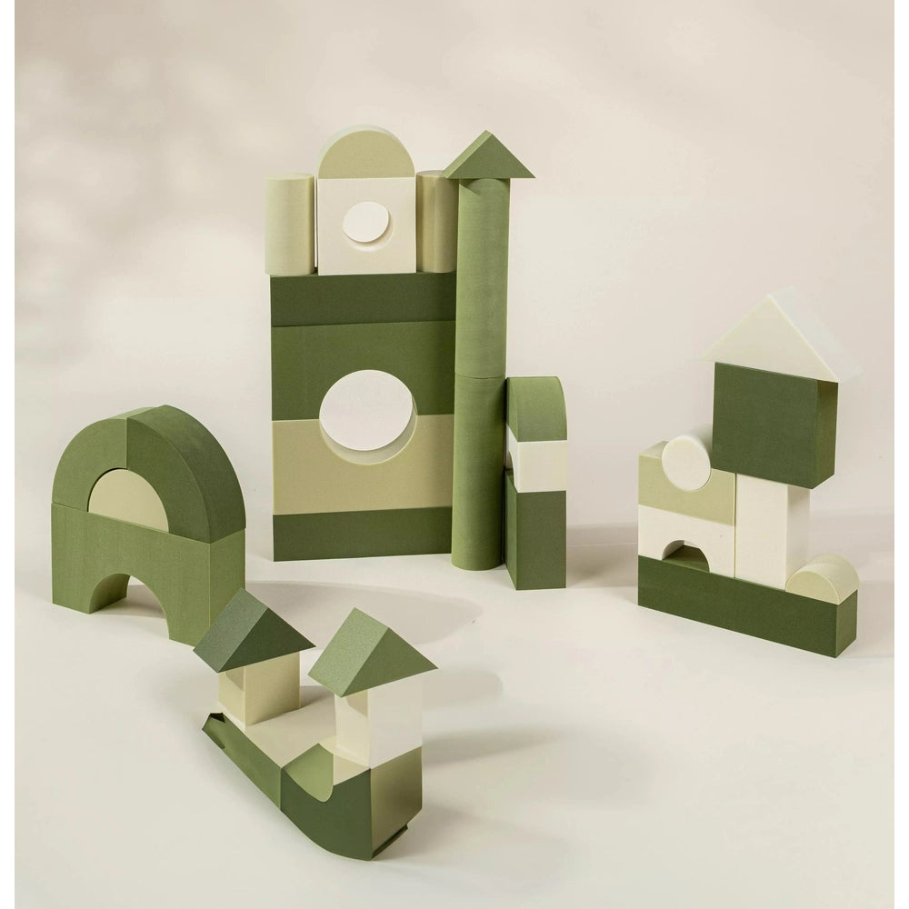 EVA Foam Building Blocks Set - Medium (52pcs) GREEN COMBO