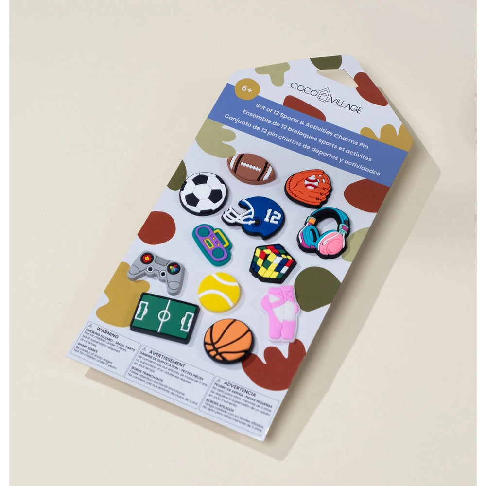 Set of 12 Sports & Activities Charms Pin