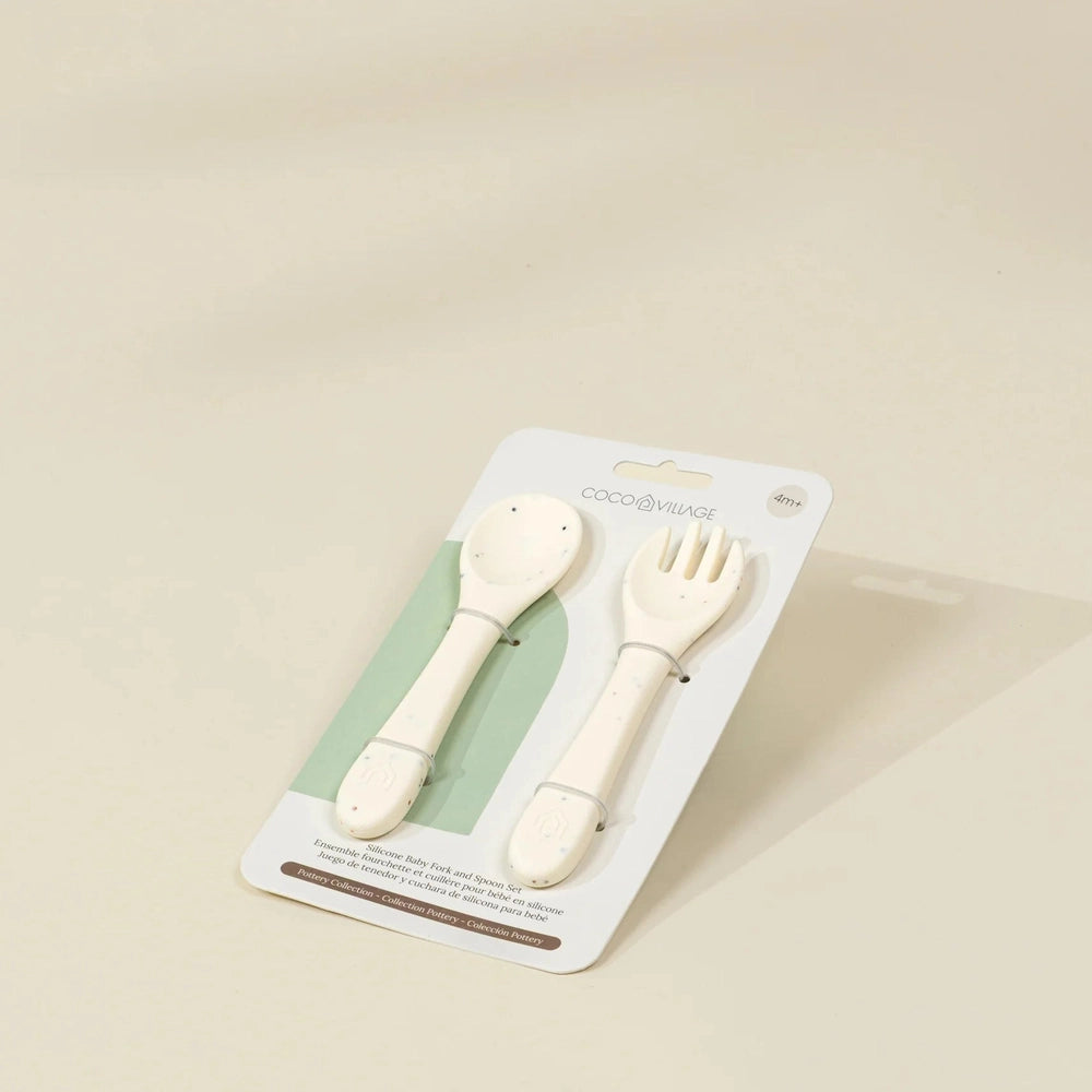 Coco Village Silicone Baby Fork&Spoon - Pottery Collection