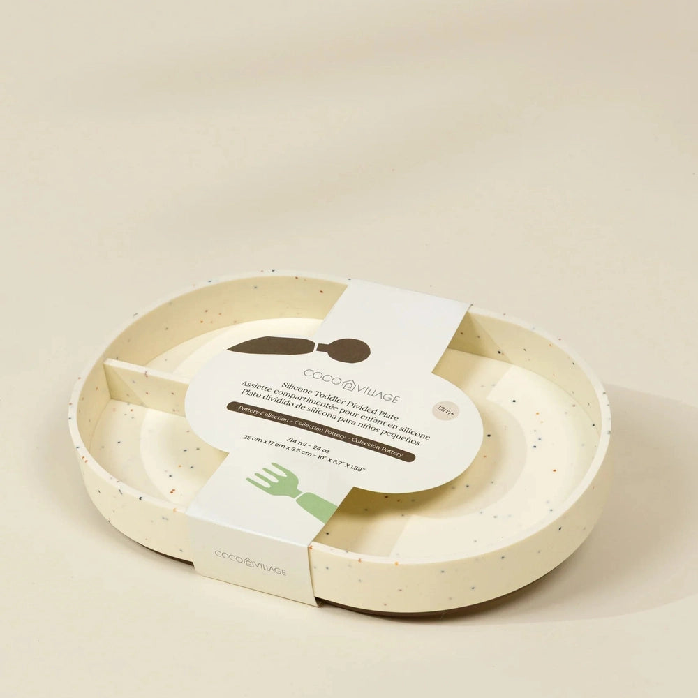 Silicone Toddler Divided Plate–Pottery Coll