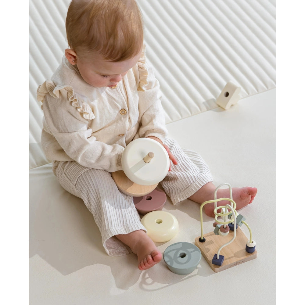 Coco Village Wooden Baby Toy Gifting Set Stacking Rings & Bead Maze