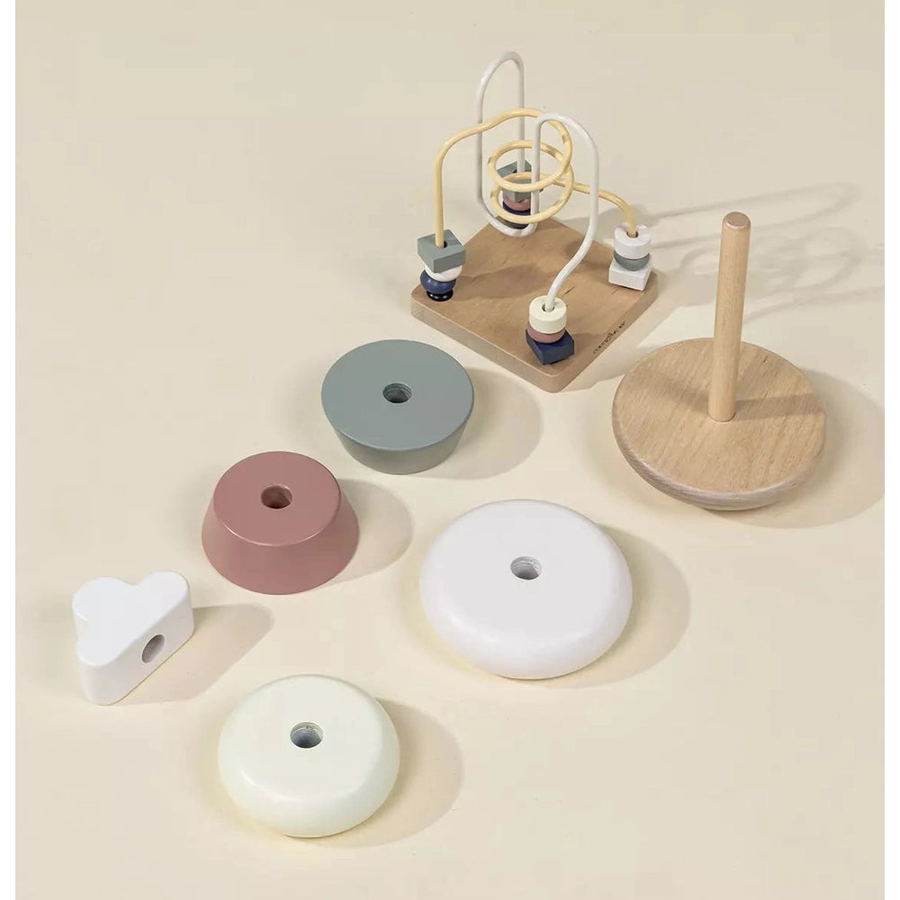 Coco Village Wooden Baby Toy Gifting Set Stacking Rings & Bead Maze