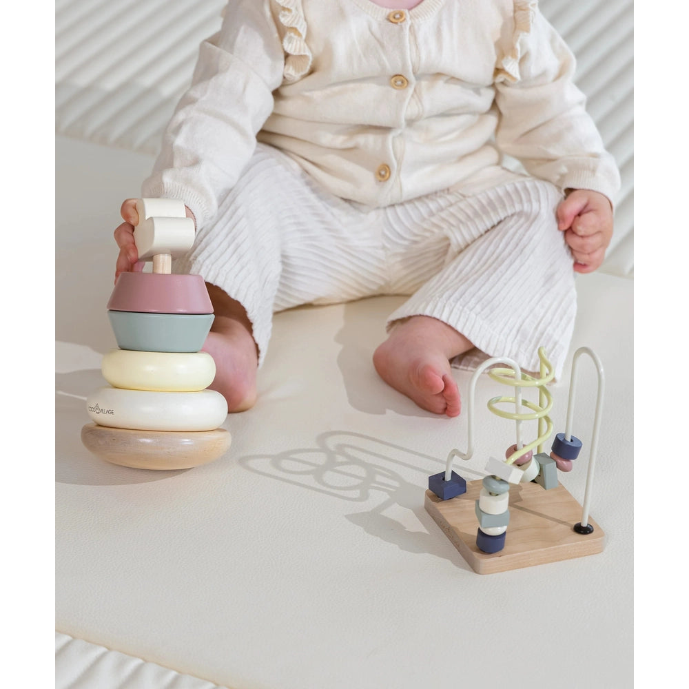 Coco Village Wooden Baby Toy Gifting Set Stacking Rings & Bead Maze
