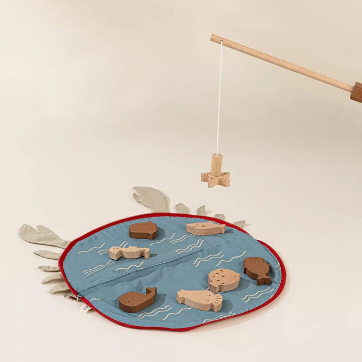 Wooden Fishing Game with Bag