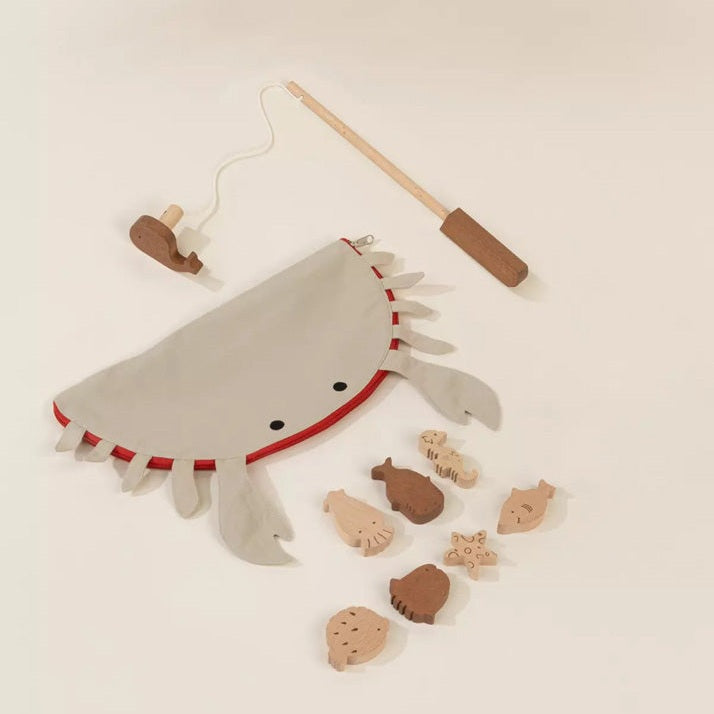 Wooden Fishing Game with Bag