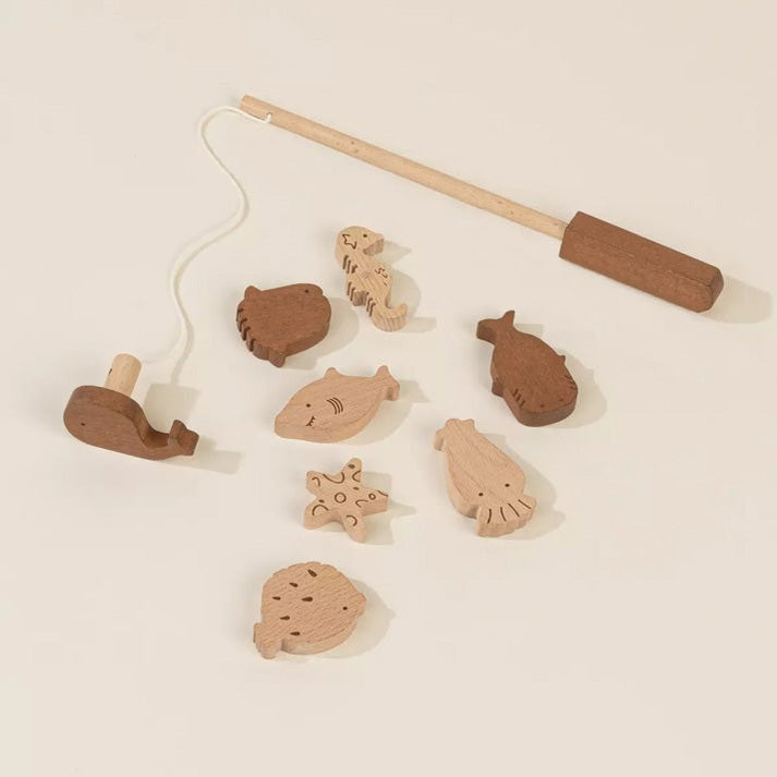 Wooden Fishing Game with Bag