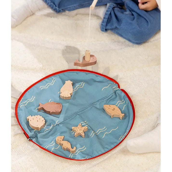 Wooden Fishing Game with Bag