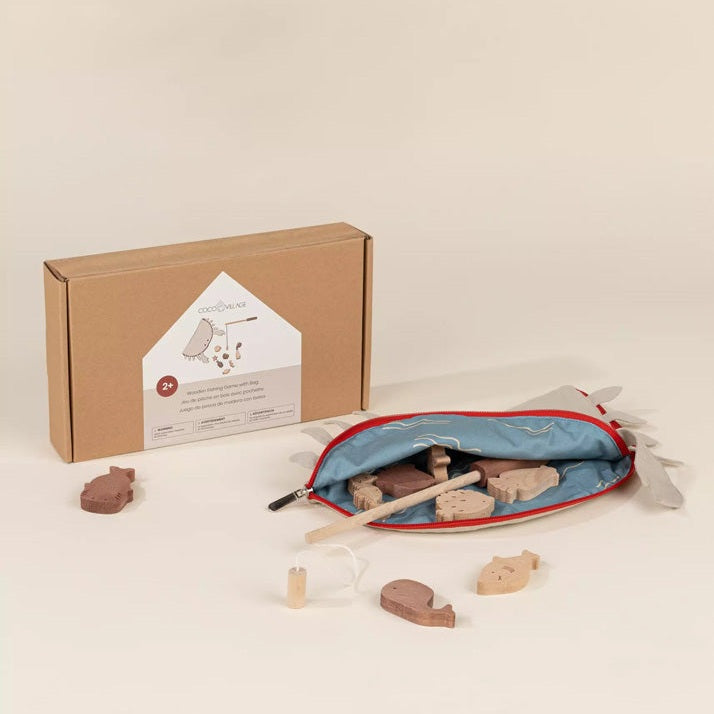 Wooden Fishing Game with Bag