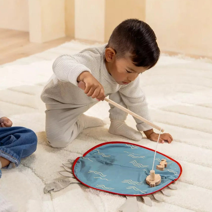 Coco Village Wooden Fishing Game with Bag