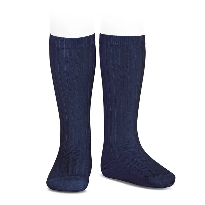 Condor Basic Rib Knee High Socks Navy