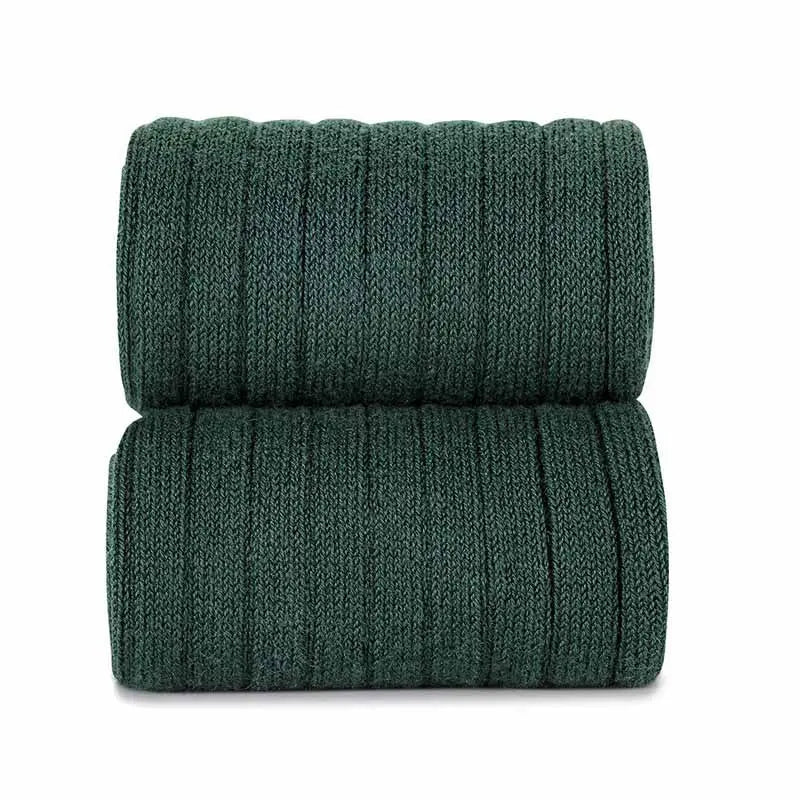 Condor Basic Rib Short Socks Bottle Green, two pairs neatly stacked to show ribbed knit.