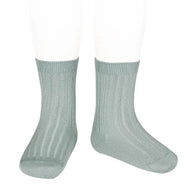 Condor Basic Rib Short Socks Dry Green