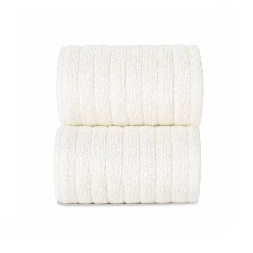 Condor Basic Rib Tights Cream for babies, twin-pack in soft knit fabric, two cream tights neatly stacked