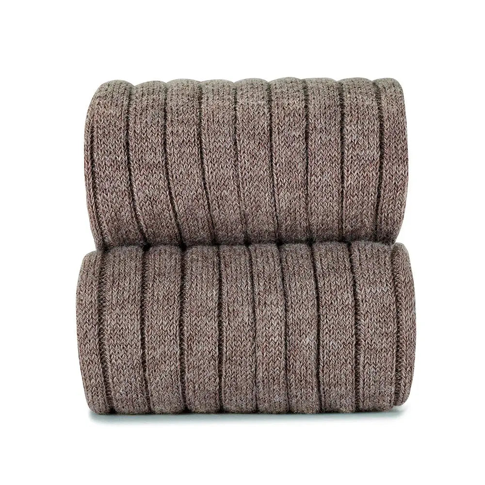Condor Basic Rib Tights Trunk brown rib-knit socks, two pairs neatly stacked to show the thick rib texture