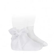 Condor Ceremony Short Socks With Organza Bow White
