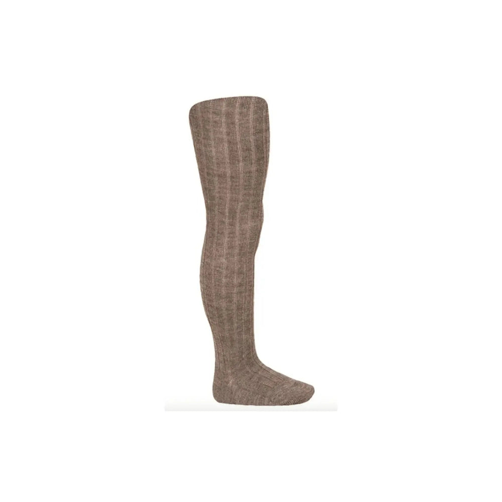 Condor Merino Wool-Blend Rib Tights Trunk knee-high brown socks, single pair