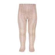 Condor Perle Openwork Tights Old Rose
