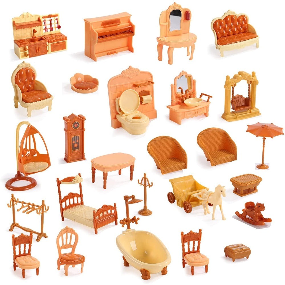 Cute Stone Flashing Colored Dollhouse House