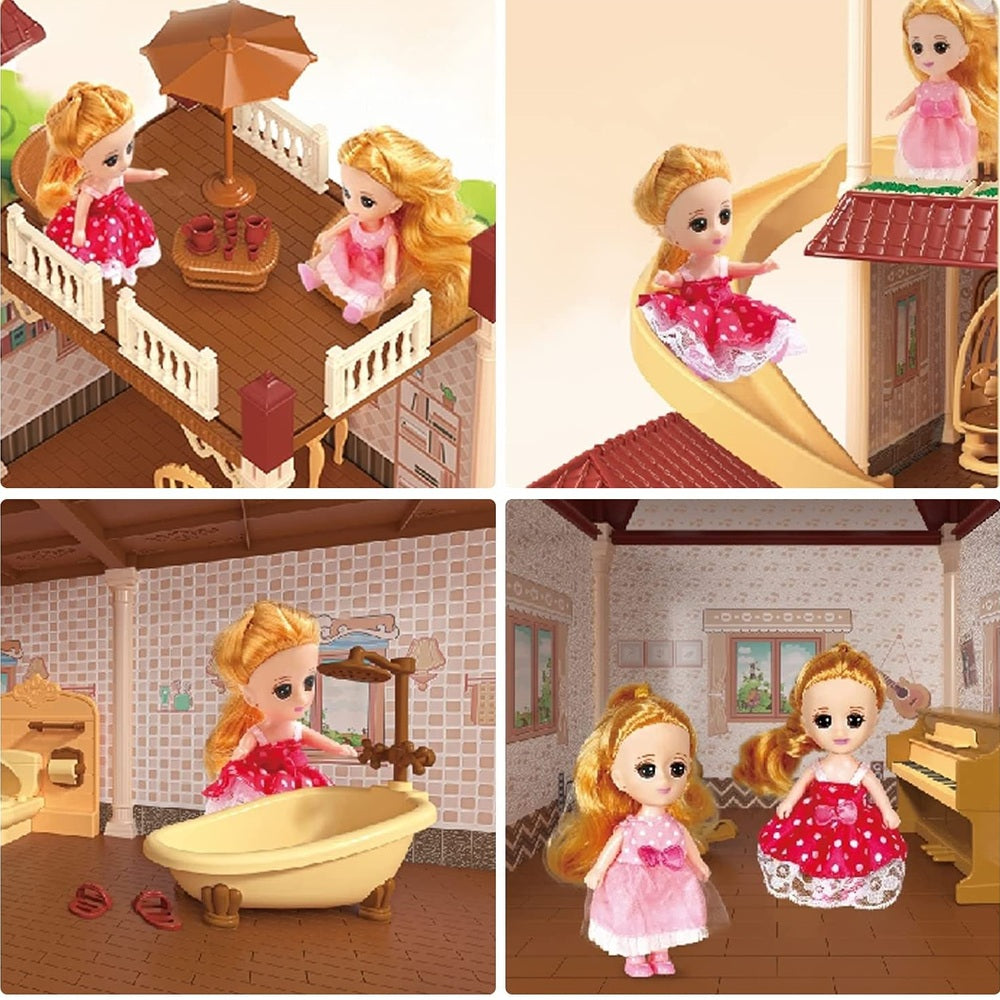 Cute Stone Flashing Colored Dollhouse House