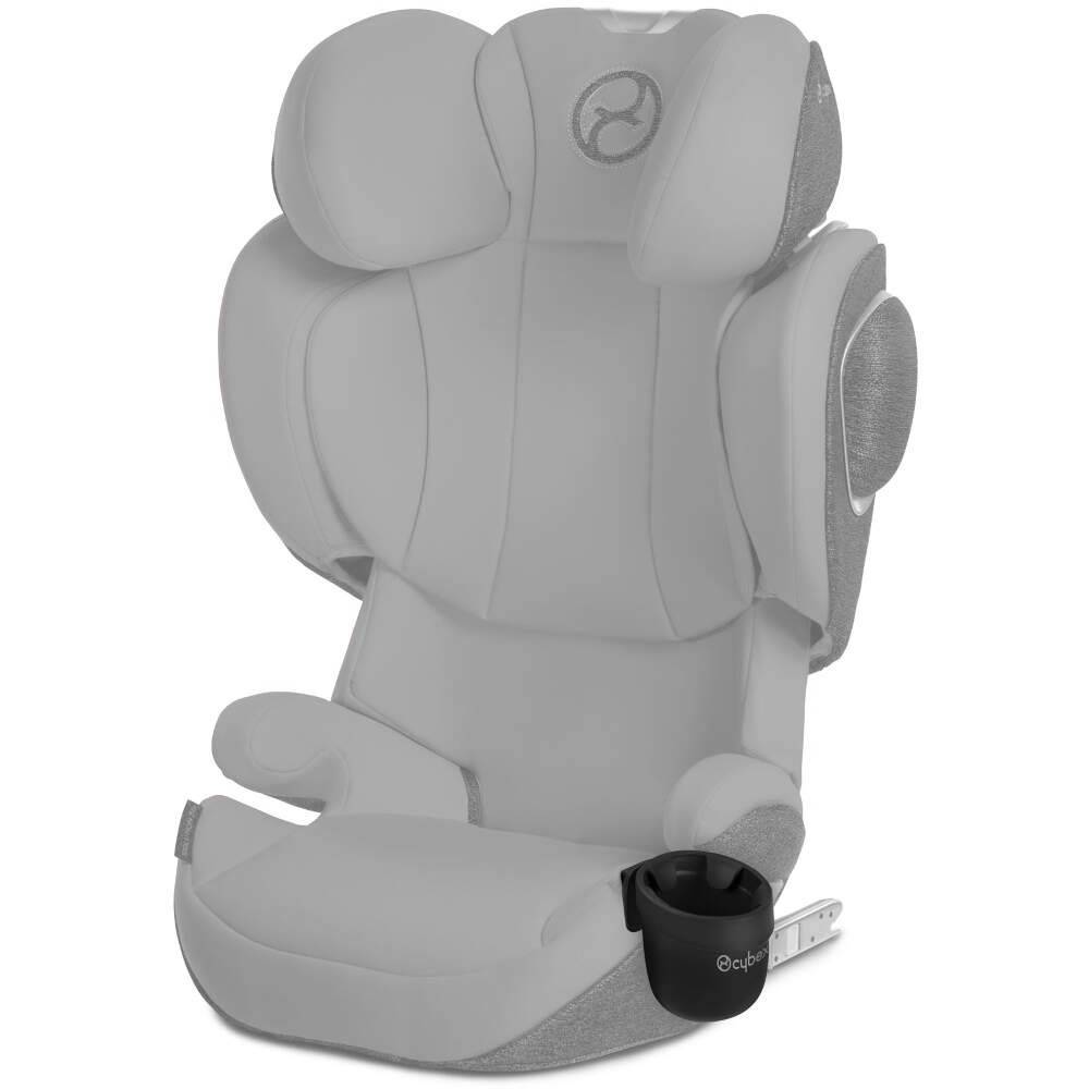 CYBEX Cup Holder Solution Series cup holder attached to a gray Cybex baby car seat
