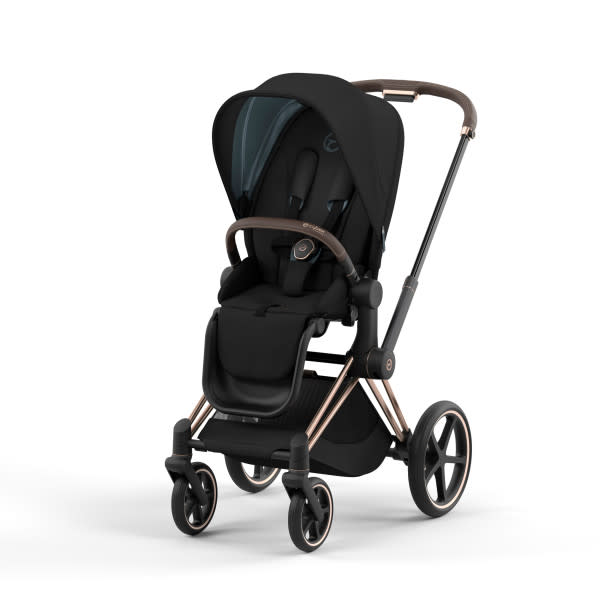 Cybex Priam 4 Stroller Rose Gold/Brown Frame And Sepia Black Seat Pack