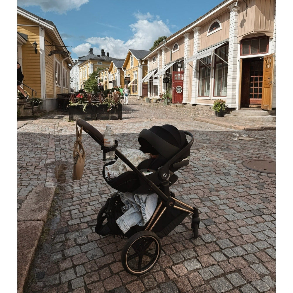 Cybex Priam 4 Stroller Rose Gold/Sepia Black + Priam Lux Carry Cot Sepia Black + Cloud G Saving Bundle