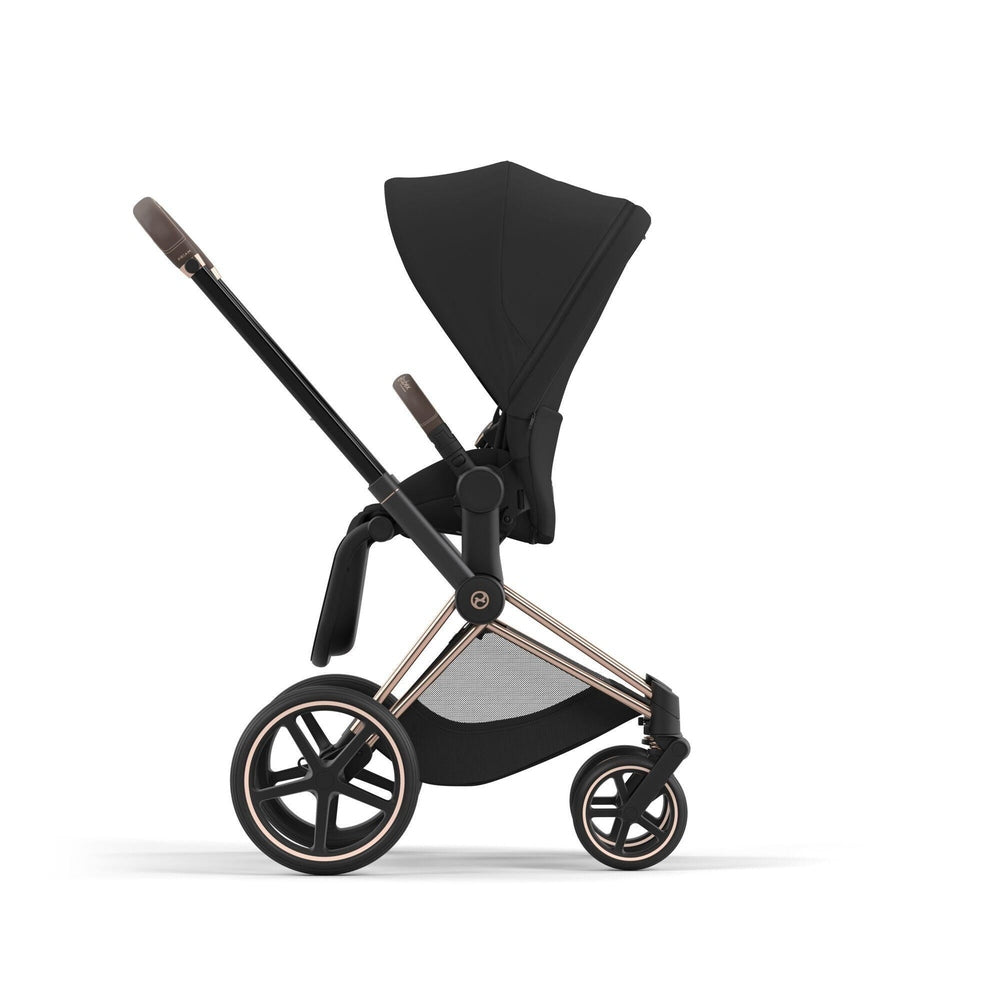 Cybex Priam 4 Stroller Rose Gold/Sepia Black with Priam Lux Carry Cot Sepia Black, Cloud G bundle