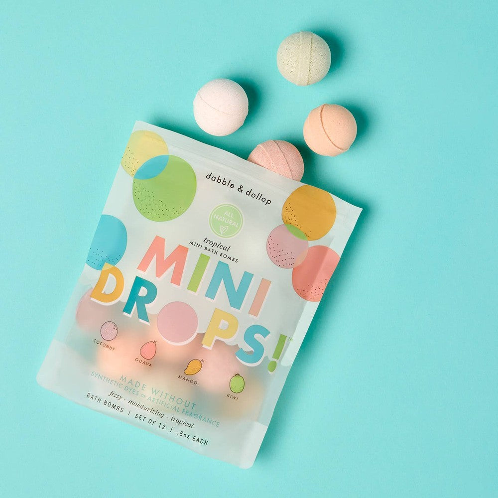 Dabble & Dollop Mini Drops Bath Bombs All-Natural Tropical Scents