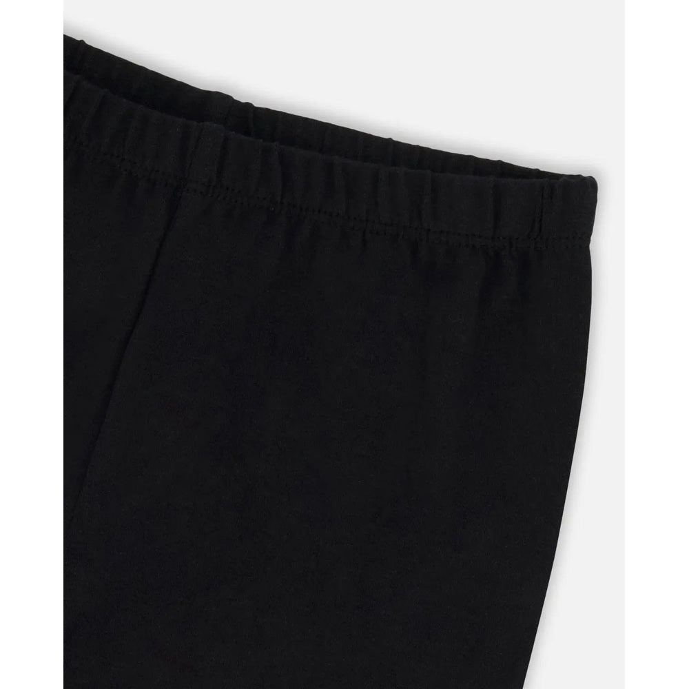 Deux Par Deux Organic Cotton Biker Short Black with elastic waistband for baby/toddler wear