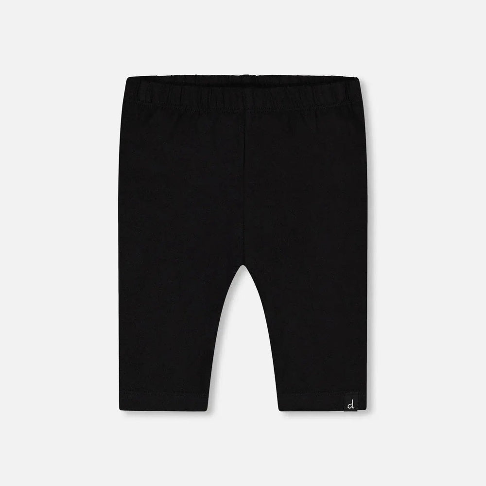 Deux Par Deux Organic Cotton Biker Short Black for babies with elastic waistband.