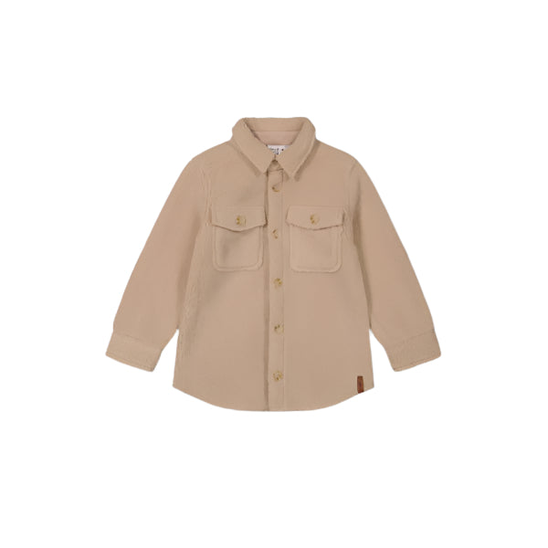 Deux Par Deux Sherpa Overshirt With Pocket Sesame