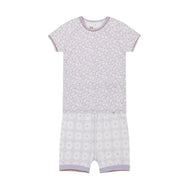 Deuxpardeux Organic Cotton Two Piece Pajama Set Lilac Printed Little Flowers