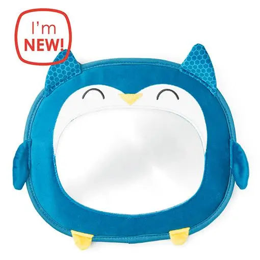 Diono Easy View penguin car seat accessory in blue with clear viewing window and yellow beak