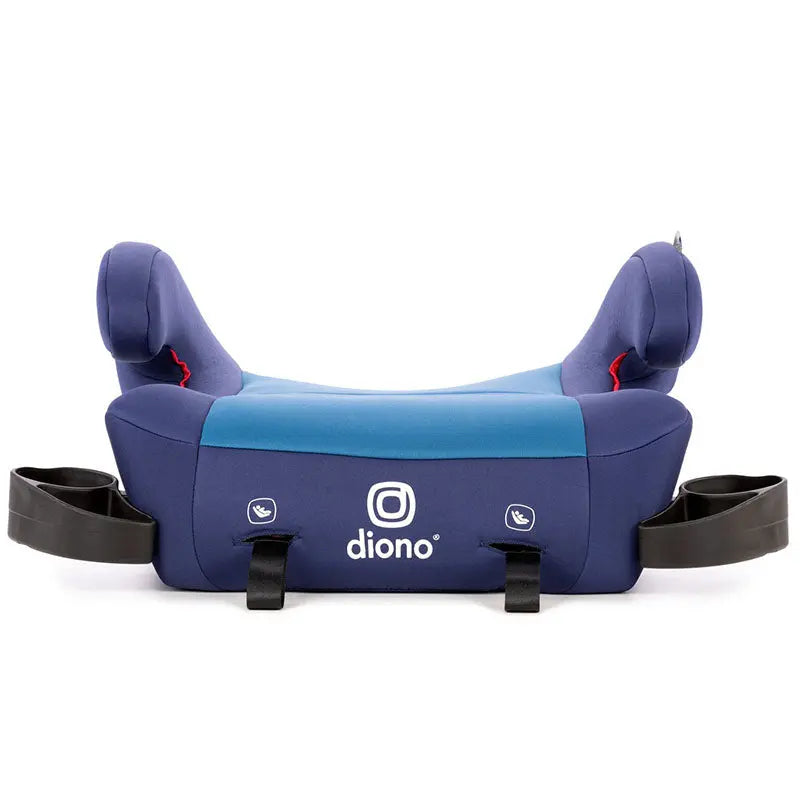 Diono Solana 2 booster seat with LATCH in blue and purple, featuring side cup holders.