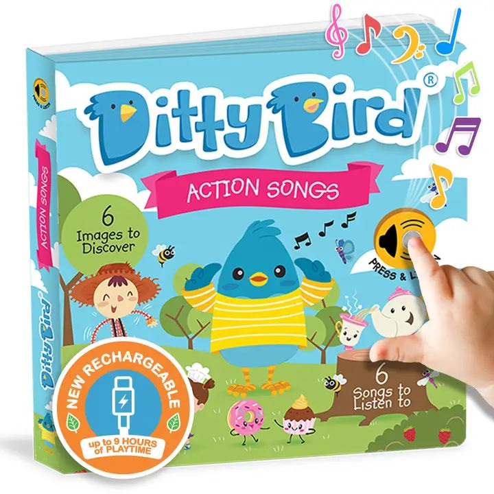 Ditty Bird Sound Book Action Songs USB-C Rechargeable