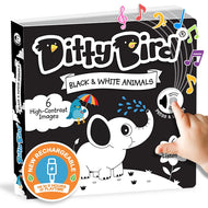 Ditty Bird Sound Book Black and White Animals USB-C Rechargeable