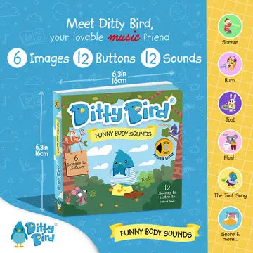 Ditty Bird Sound Book Funny Body Sounds USB-C Rechargeable