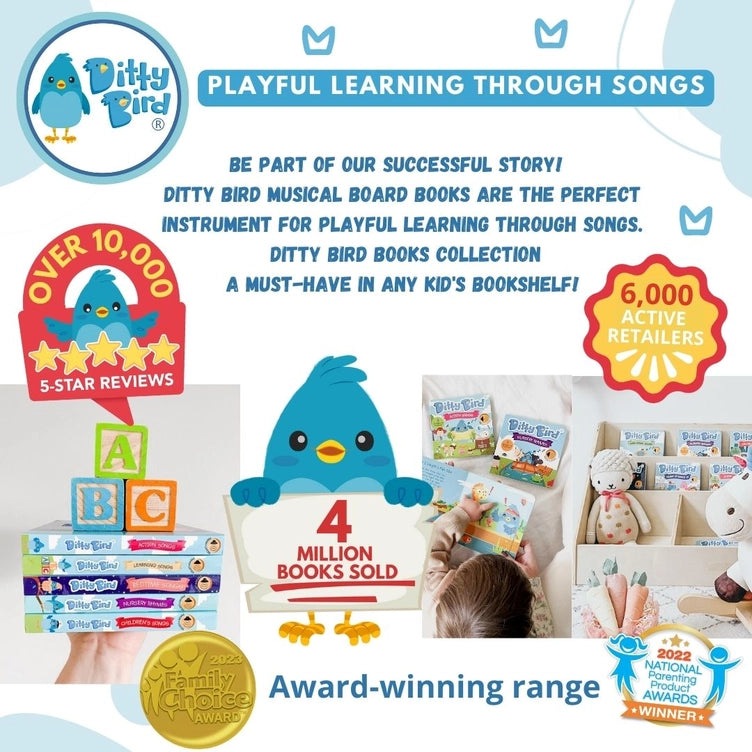 Ditty Bird Sound Book Nursery Rhymes USB-C Rechargeable