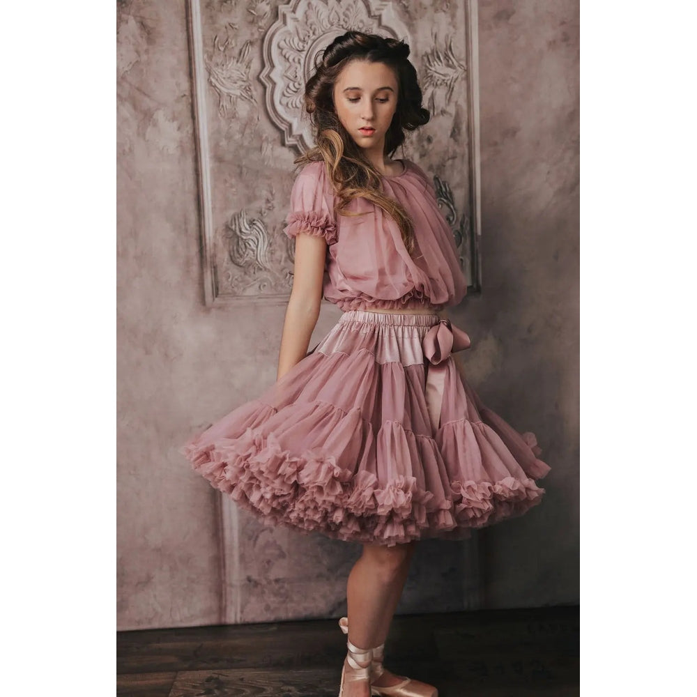 Dolly By Le Petit Tom Frilly Princess Top MaUVe