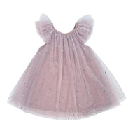 Dolly By Le Petit Tom Stars & Moon Tulle Fairy Dress Dusty Violet Purple