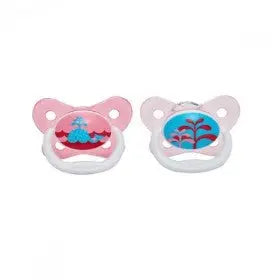 Dr. Brown's PV Printed Shield Pacifier, 2-pack, pink and blue shield designs shown side by side.