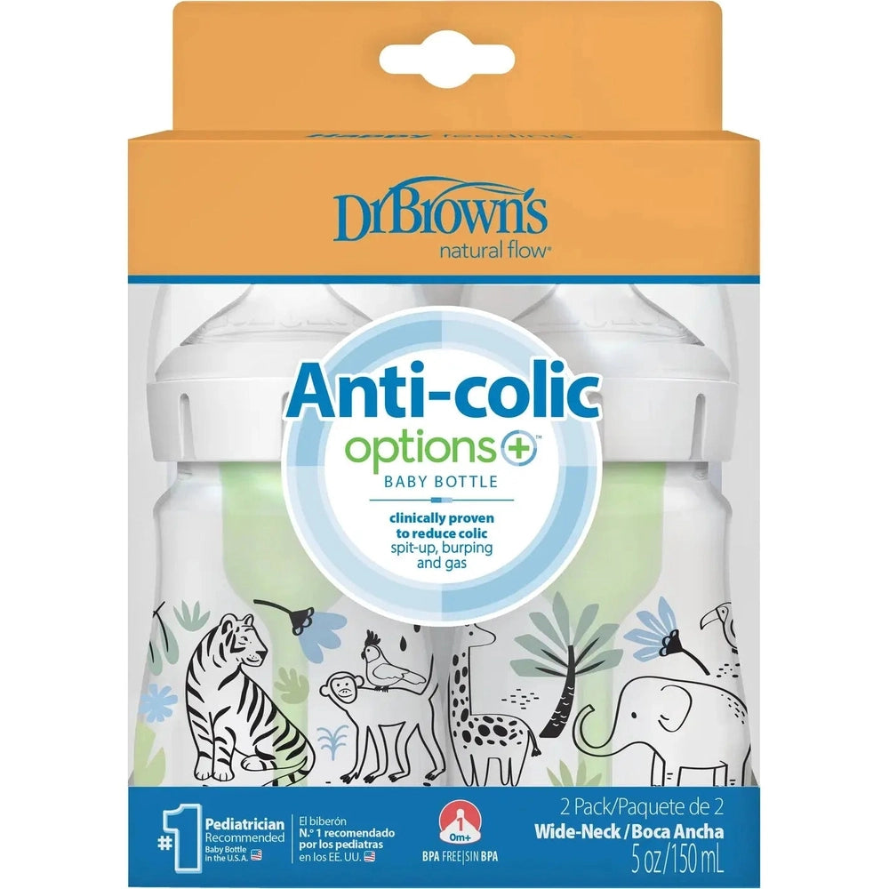 Dr. Brown's Wide Neck Anti-Colic Options Bottle 2-Pack 5 oz/150 ml