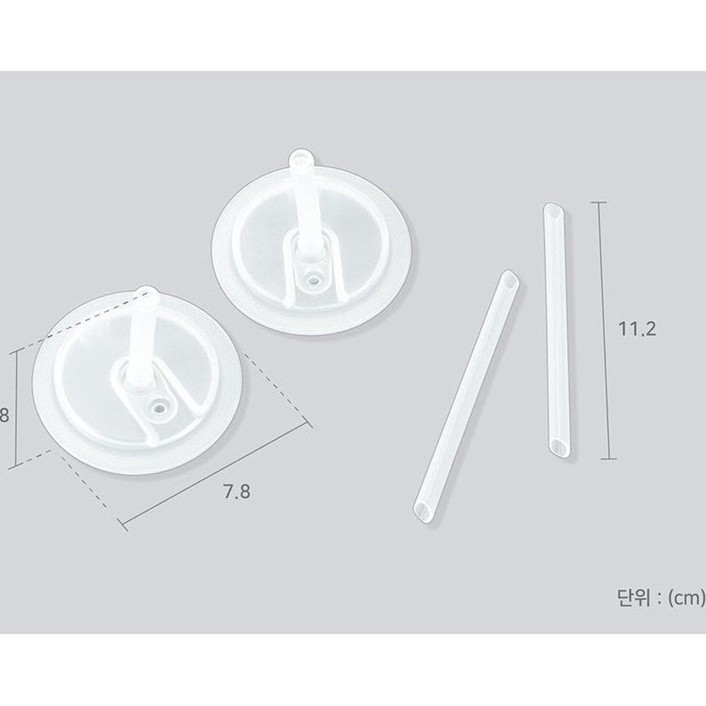 Edison No-Spill 3D(Dual Stainless) Straw Cup2 Silicone Straw Set (2pcs Set)