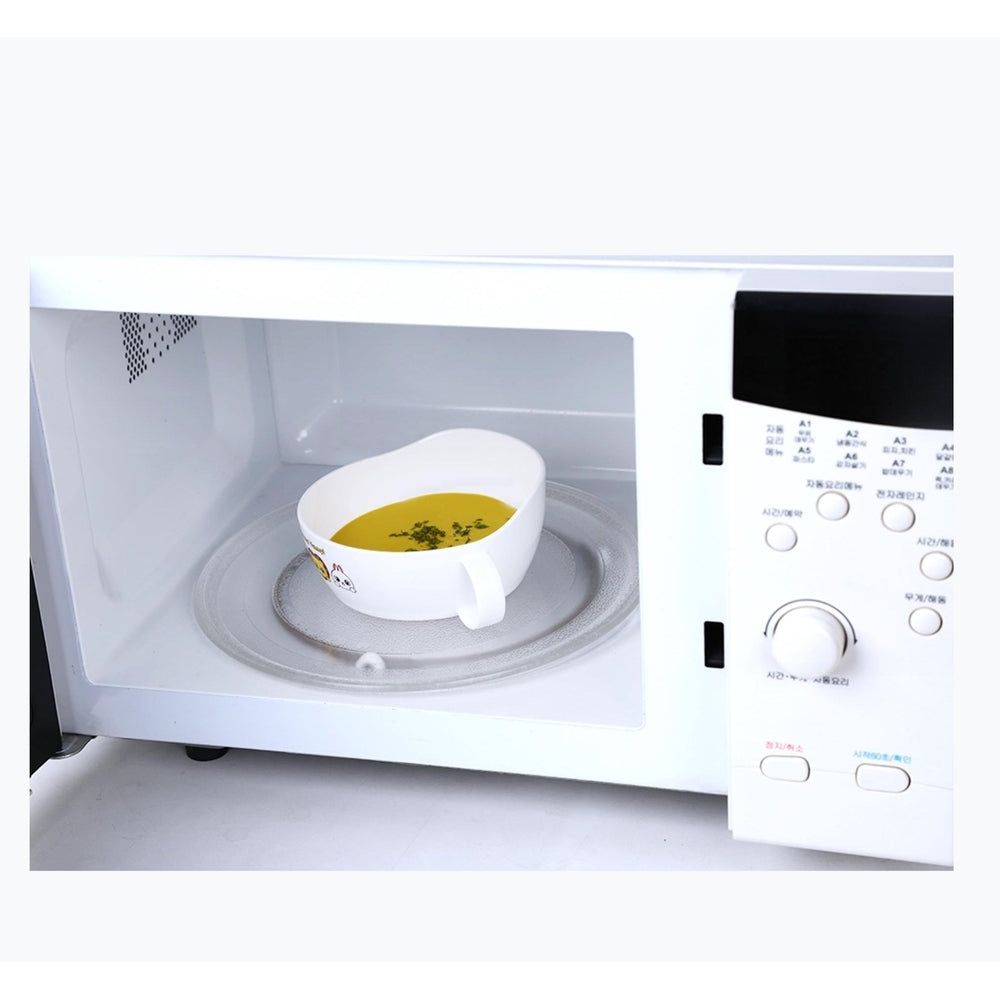 Edison Self Big Bowl microwave-safe white bowl with yellow soup