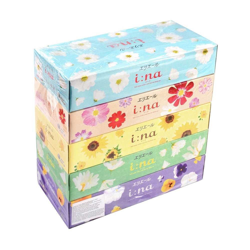 Elleair Ina Box Tissues 150 Sheet x 5pcs