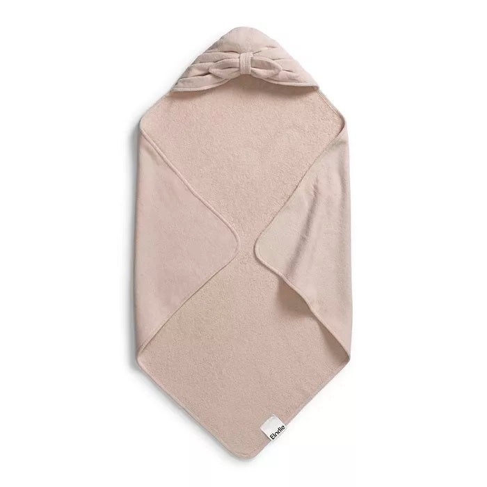 Elodie Details hooded towel powder pink with bow for baby bath