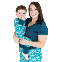 Emerson And Friends Beluga Whale Bamboo Convertible Footie Romper Blue And Multi