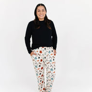 Emerson And Friends Hat Trick Hockey Relaxed Bamboo Lounge Pajama Pants Beige And Multi