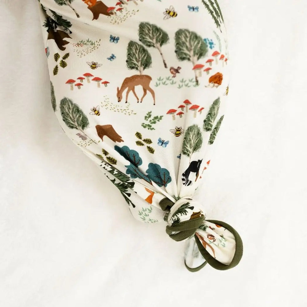 Emerson And Friends In the Woods Bamboo Gow and Hat Newbom Baby Gift Set Green And Multi