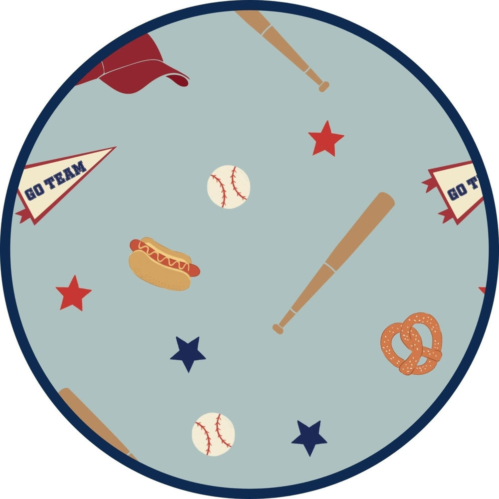 Play Ball Baseball Bamboo Convertible Footie Romper Blue